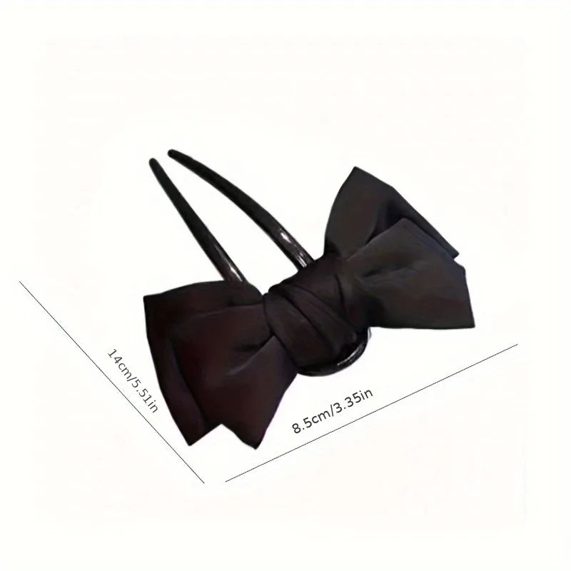 Fashion Women Bow U Shaped Hair Clip Hairpin Daily Wear
