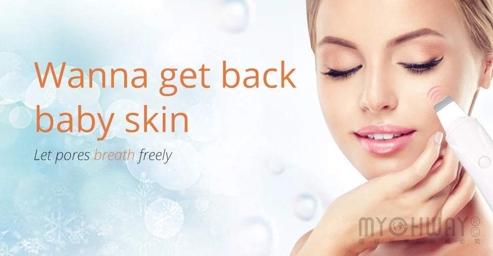 Mychway 3 In 1 Ultrasound Dermabrasion Facial Cleaning Device