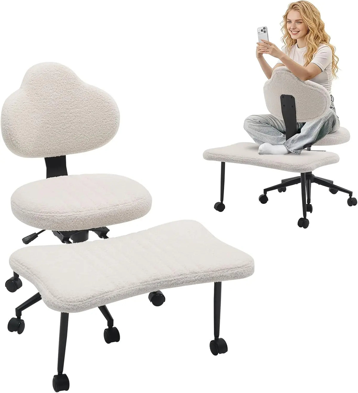 Adjustable Cross Legged Meditation Chair With Lumbar Support