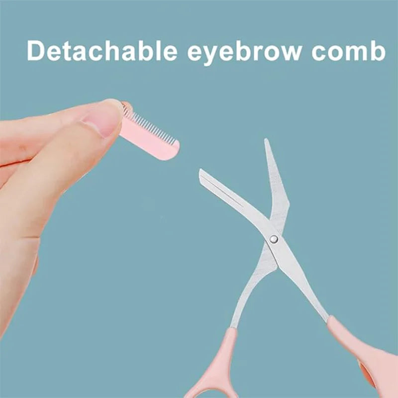 Eyebrow Trimmer Set With Curved Razor And Scissors For Beginners