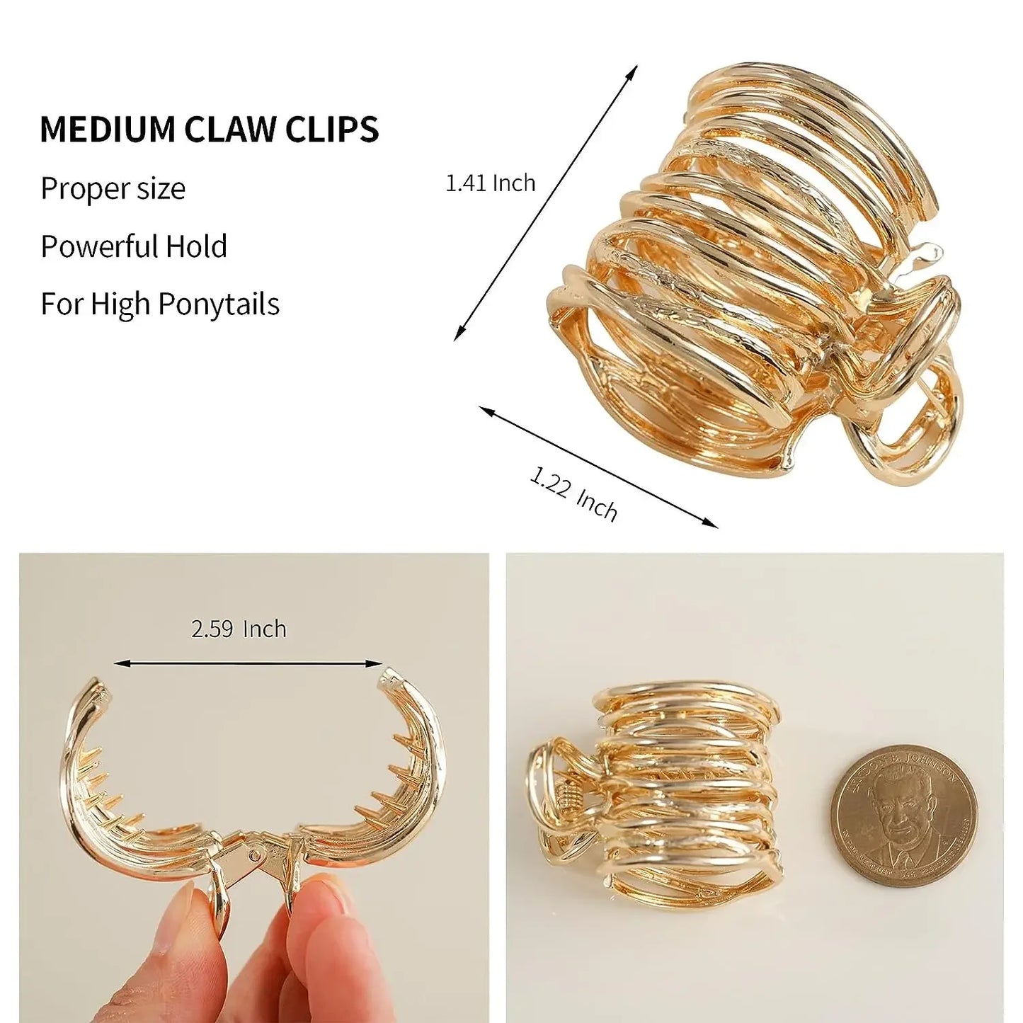 Geometric Metal Hair Clips For Women Claw Hairpins