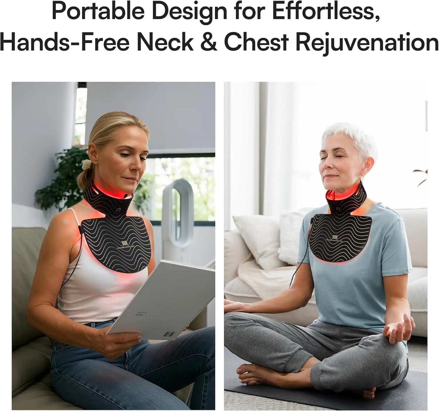 Red Light Therapy Neck Mask 850nm NIR 3 Light Modes
