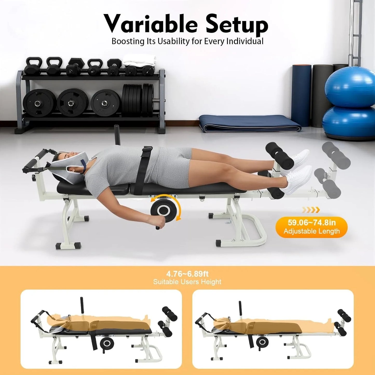 Back Stretch Bench Neck Stretcher Lumbar Traction Bed
