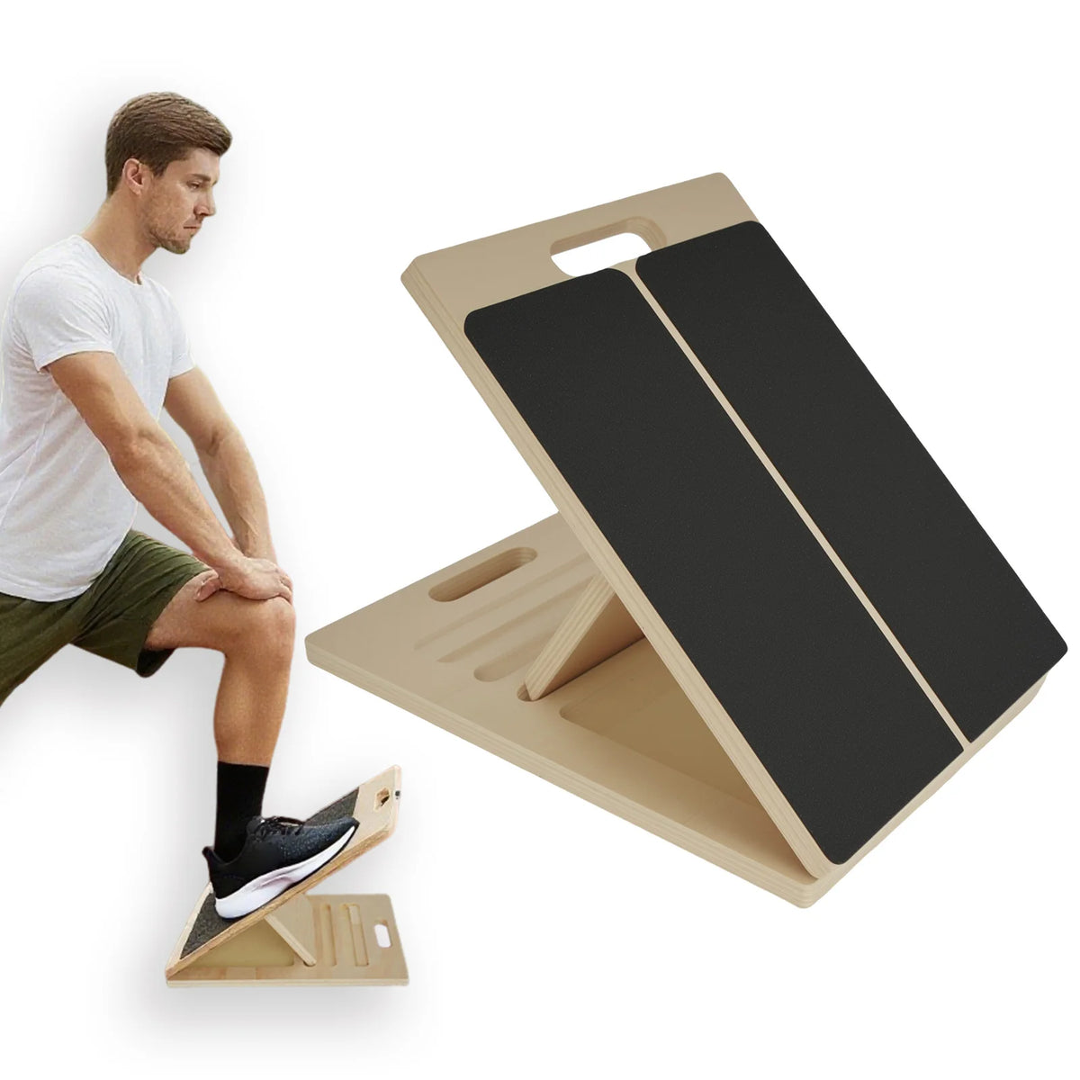 Portable Wooden Incline Stretching Board For Calf And Squat Training