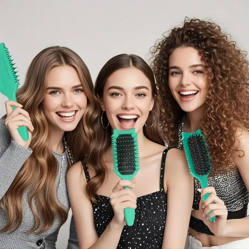 Wood Soft Bristle Curly Hair Shaping Styling Brush For Men Women