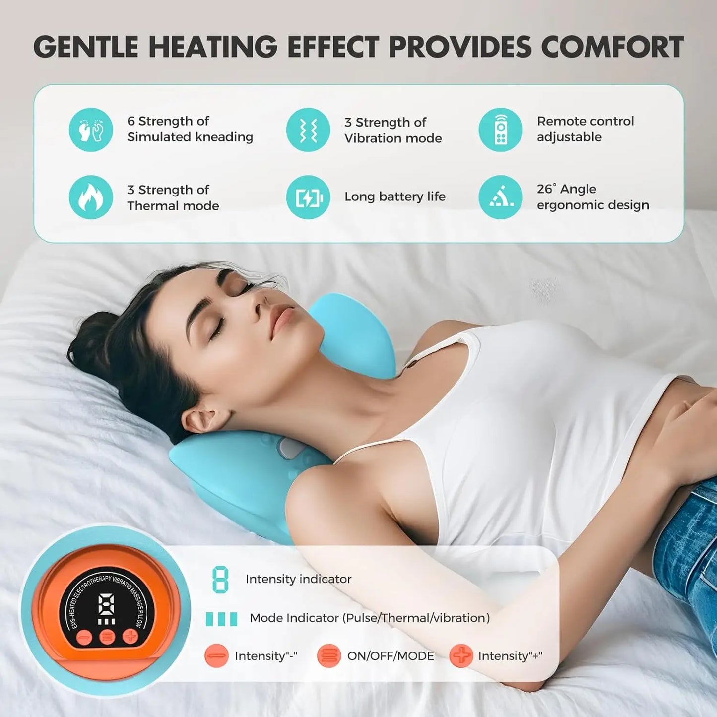 Rechargeable Portable Neck Massager Pillow Shiatsu 3 In 1 With Remote Control