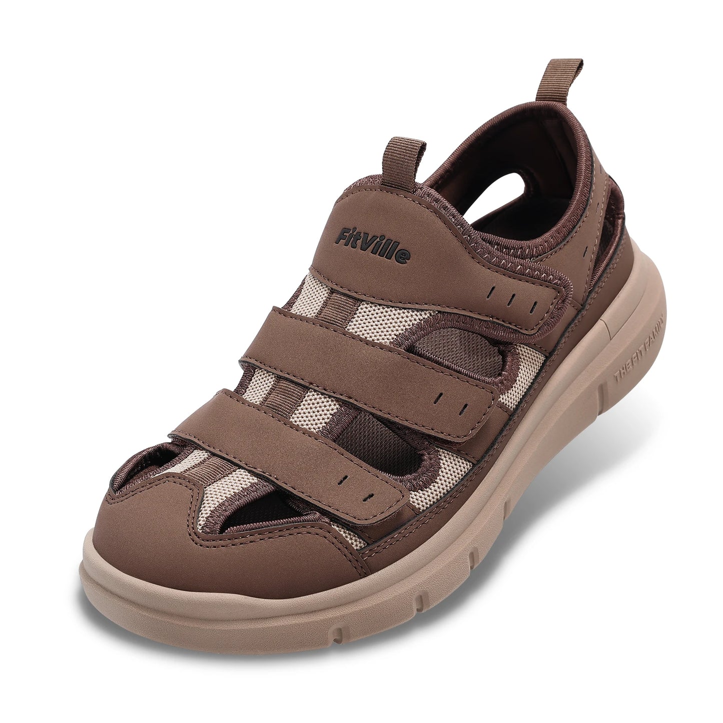 Fitville Men's Wide Sandals Lightweight Diabetic Arch Support