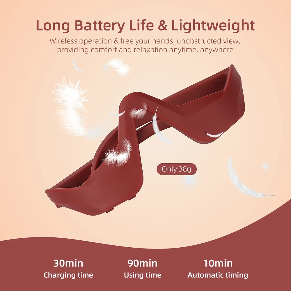 Foreverlily Red Eye Massager Glasses For Under Eye Fatigue Relief