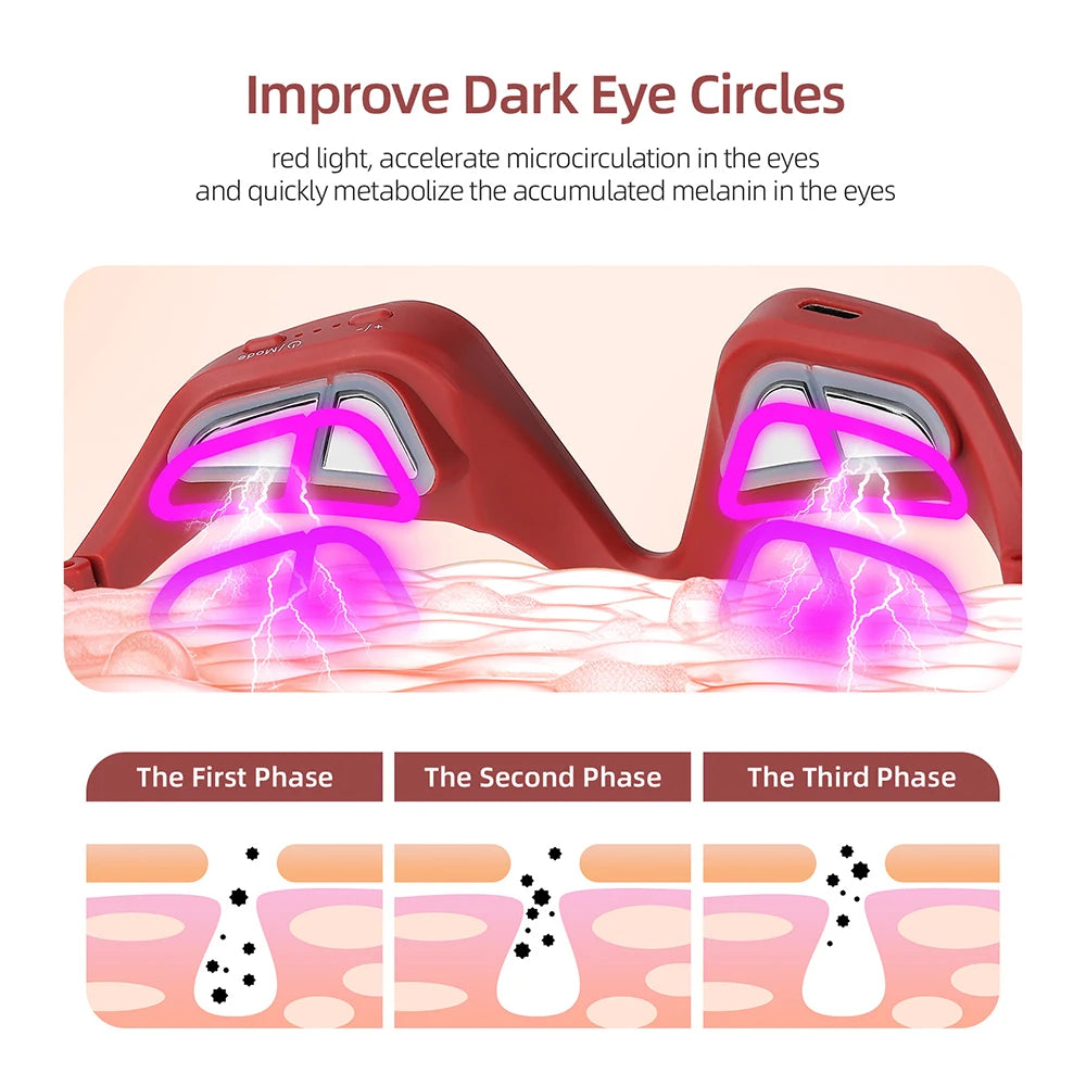 Foreverlily Red Eye Massager Glasses For Under Eye Fatigue Relief