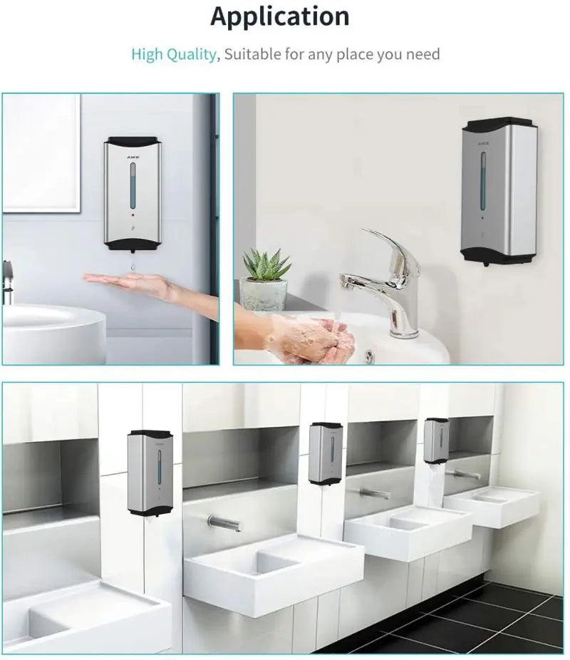 AIKE Automatic Liquid Soap Dispenser Wall Mounted Stainless Steel