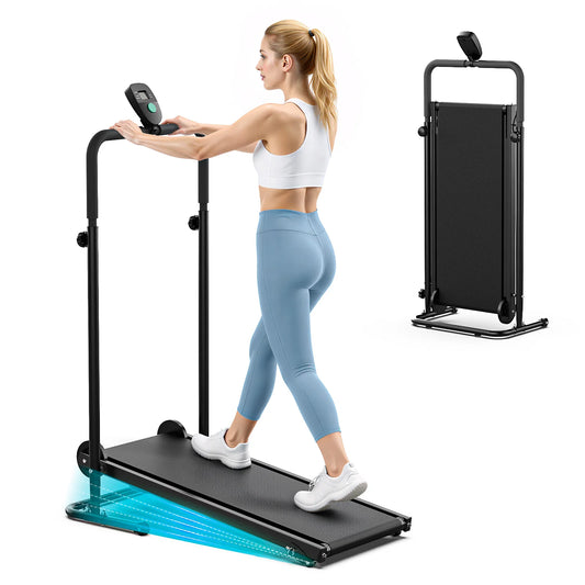 Akluer Mechanical Treadmill With LCD Monitor And Adjustable Incline