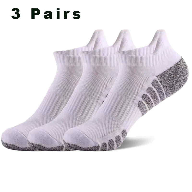 3 Pairs Ankle Running Socks For Men And Women Cotton