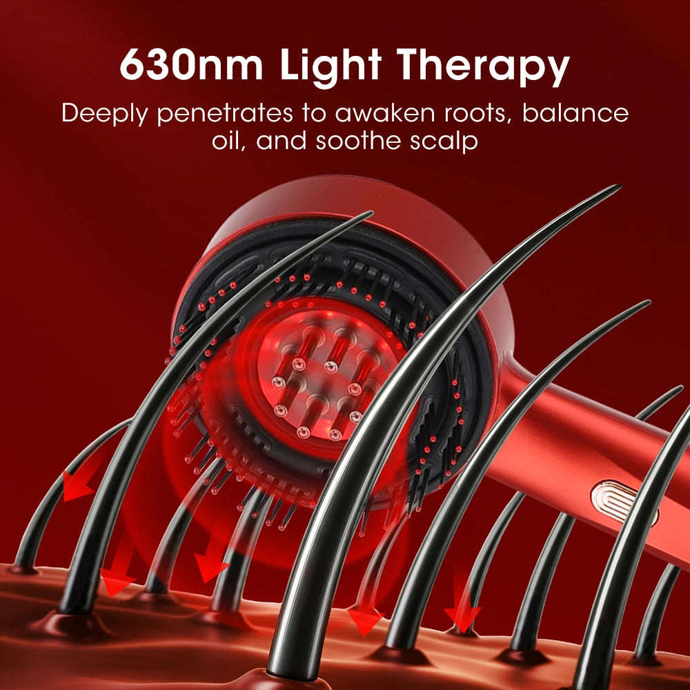 AFDEAL Electric Scalp Massager Comb With Light Therapy Device