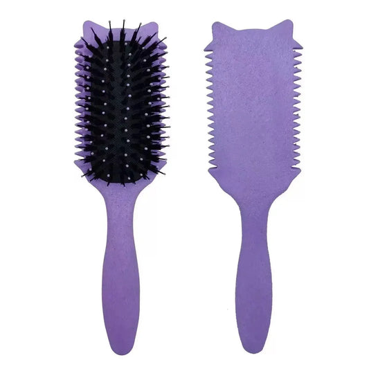 Wood Soft Bristle Curly Hair Shaping Styling Brush For Men Women