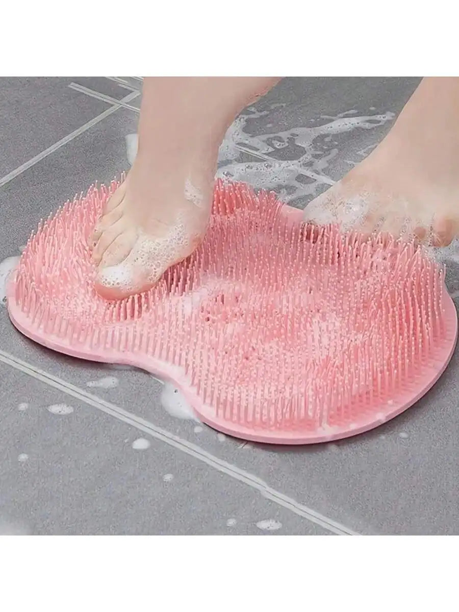 Silicone Shower Massage Mat Foot Scrubber Wall Mount Anti Slip