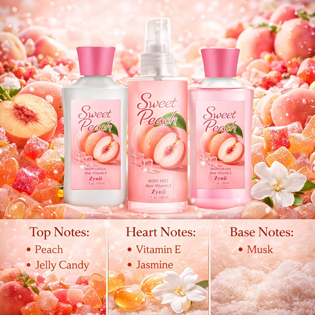Strawberry Cake Peach And Rose Bath Set Shower Gel Lotion