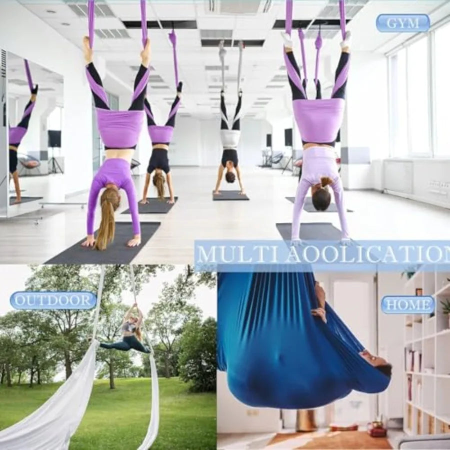 Aerial Yoga Swing Set With Hardware For Fitness And Exercise