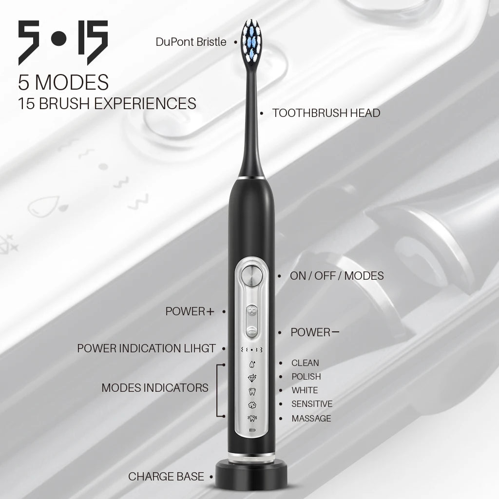 SUBORT S7 Super Sonic Electric Toothbrush For Adults With Timer