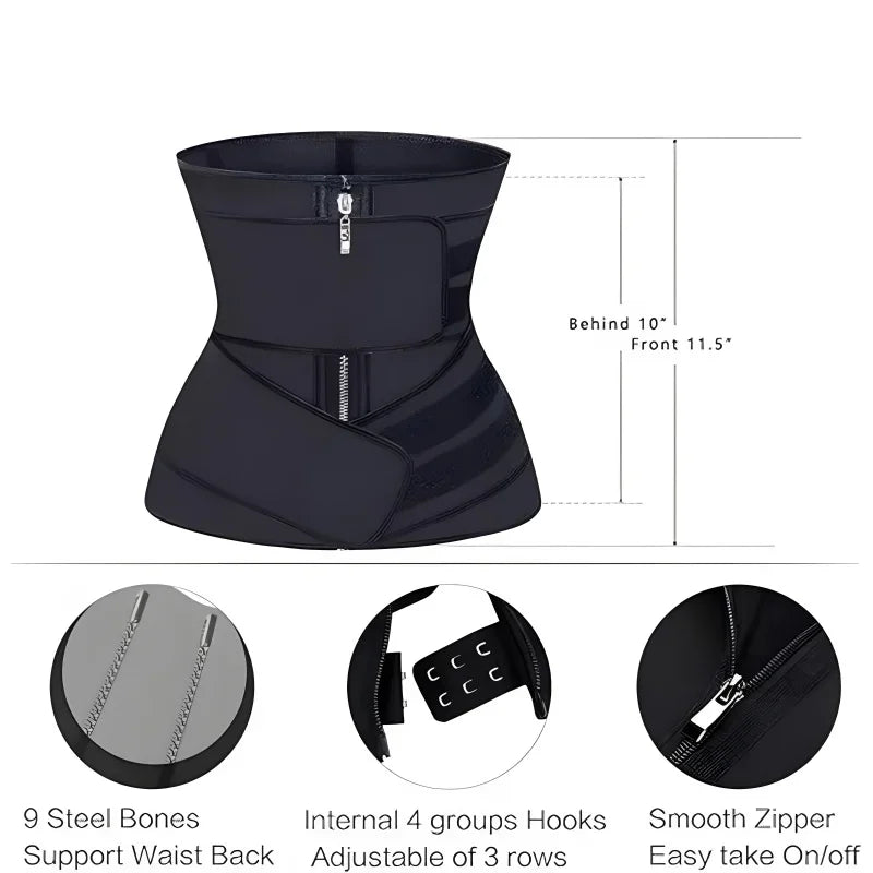 Sculpt And Lift Waist Trainer Cincher With Dual Straps