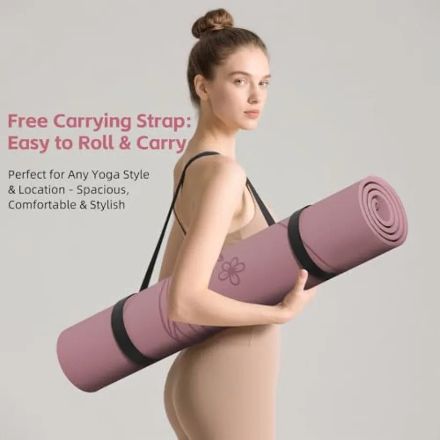 Extra Wide Non Slip PVC Yoga Mat For Studio Workouts