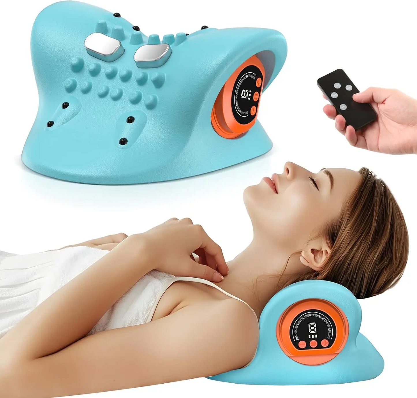 Rechargeable Portable Neck Massager Pillow Shiatsu 3 In 1 With Remote Control