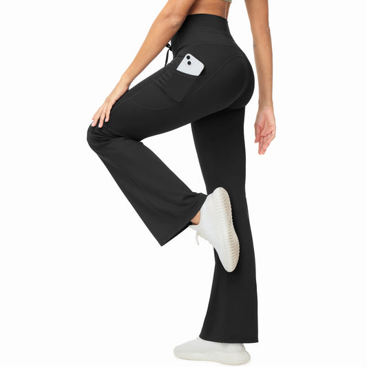 The Gym People High Waist Flare Leggings With Pockets