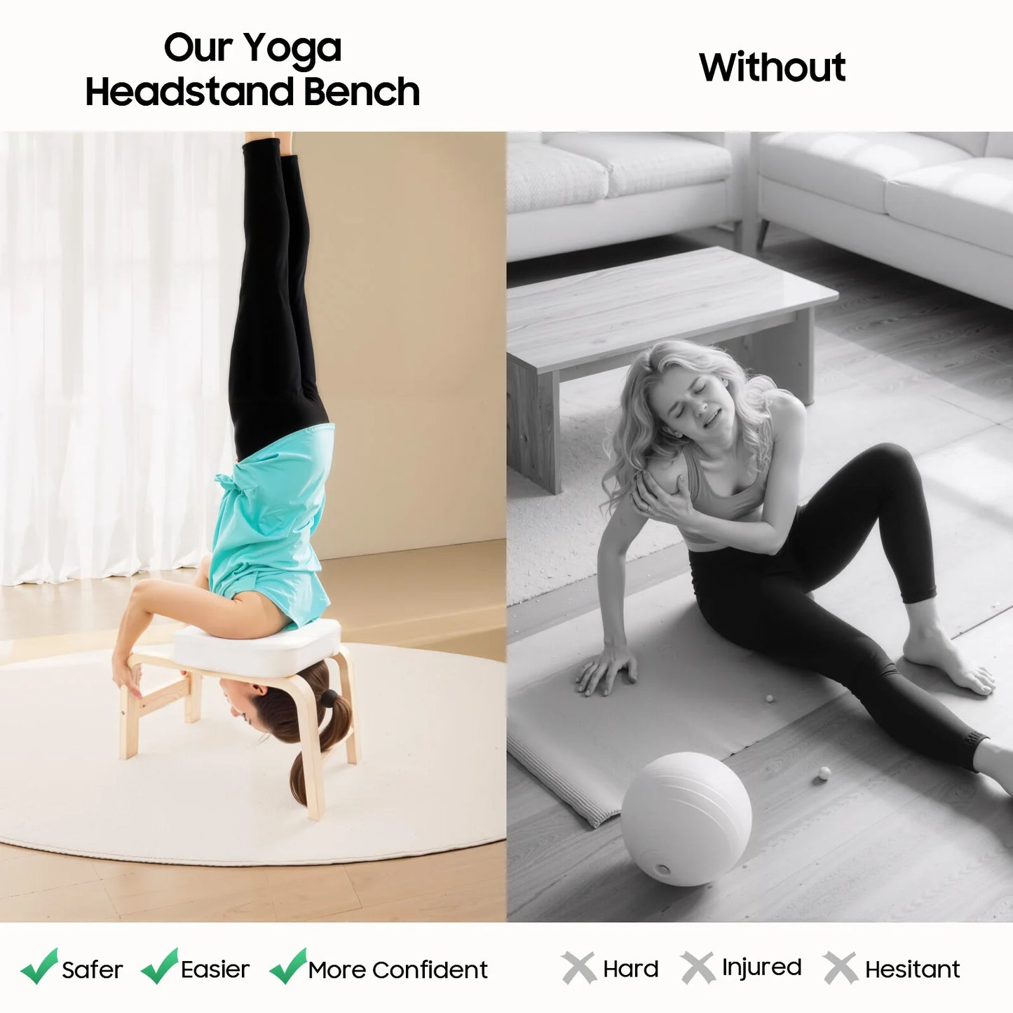 Yoga Headstand Bench Inversion Stool For Home Gym 440lbs Capacity