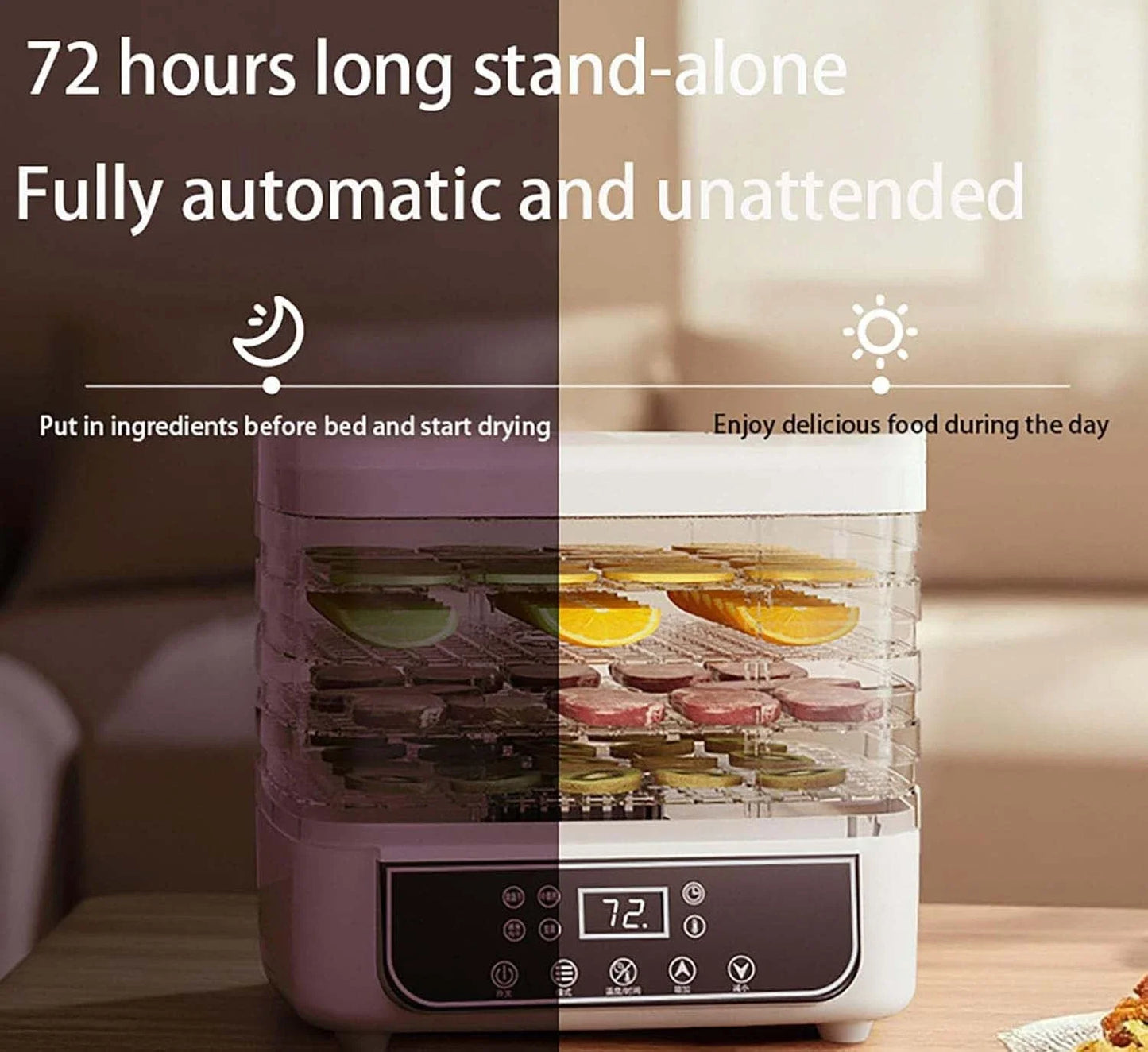 5 Layer Fruit And Vegetable Dehydrator With Adjustable Temperature