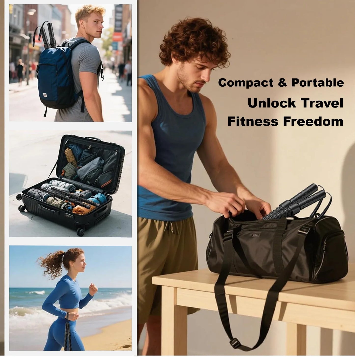 Upgraded Rubber Coated Ropeless Battle Rope For Full Body Workout