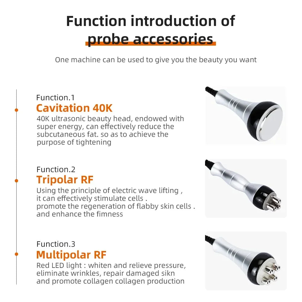 Moonic Beauty 40K 3 In 1 Cavitation Body Slimming Machine Vacuum Suction