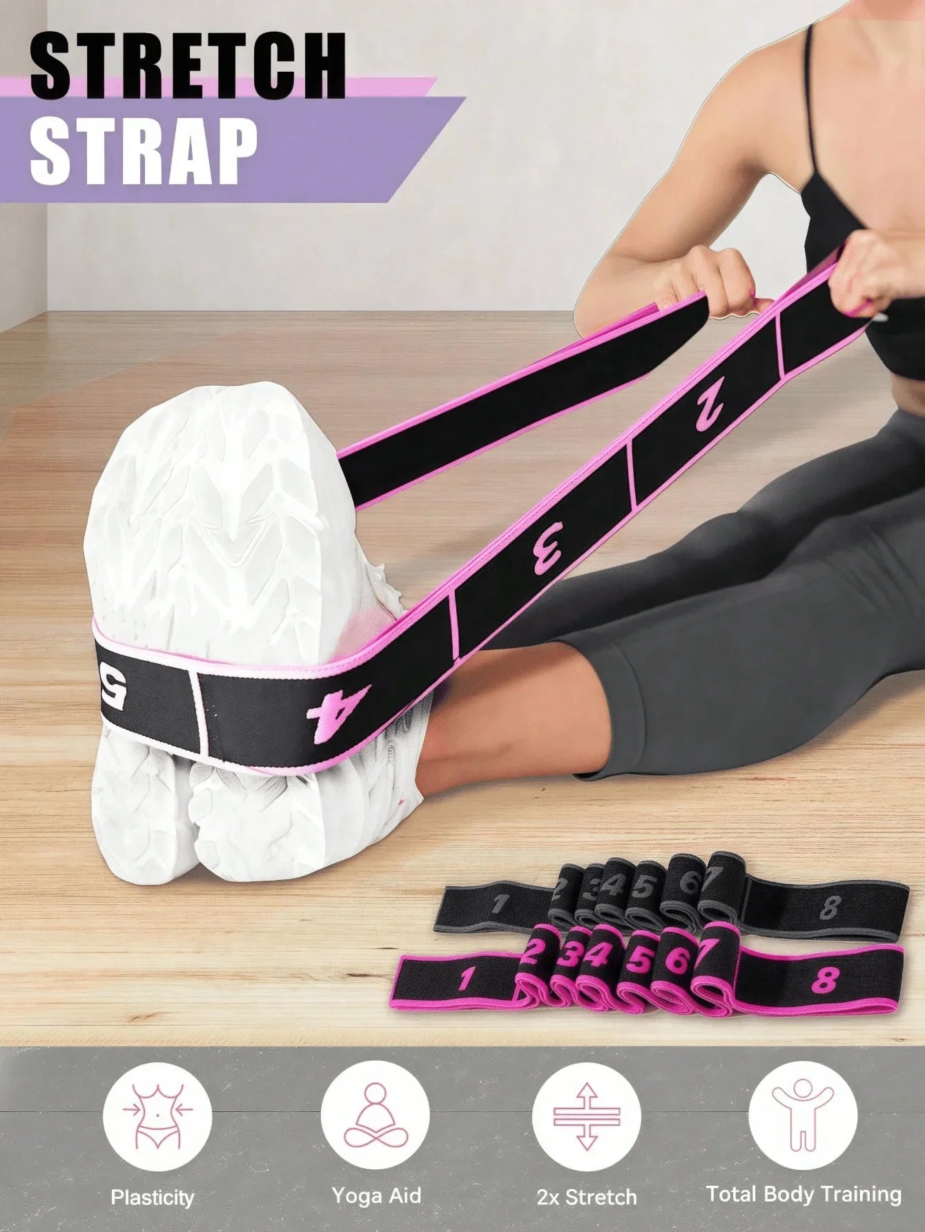 Multicolor Yoga Elastic Band For Fitness And Pilates