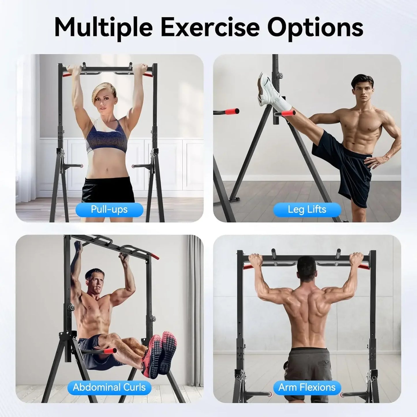 Foldable Power Tower Dip Station With Triangular Pull Up