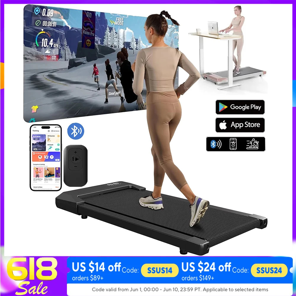 Superun 2in1 Treadmill for Home Fitness, 2.5HP, LCD Data Display