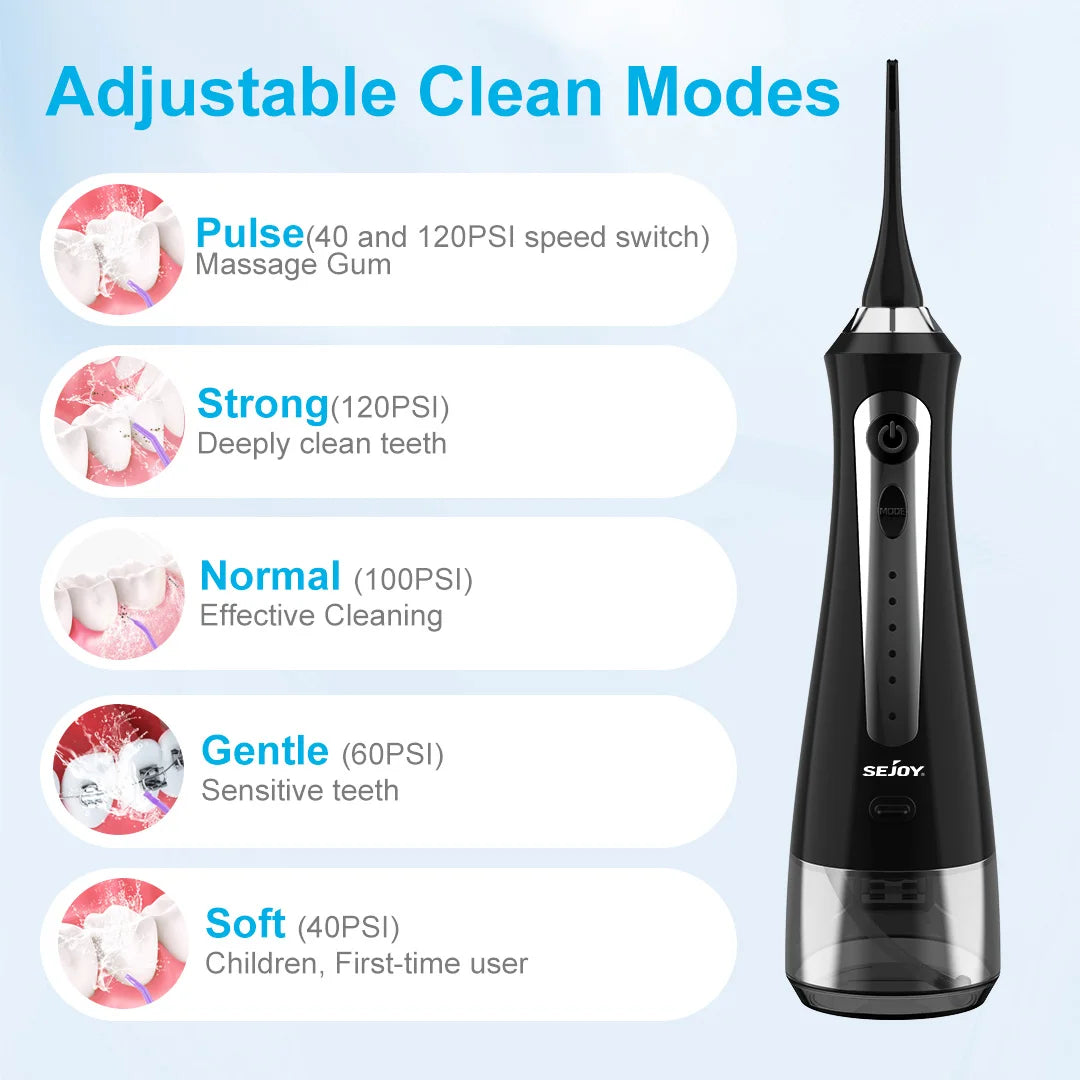 SEJOY Water Flosser Irrigator With 8 Jet Tips 5 Modes