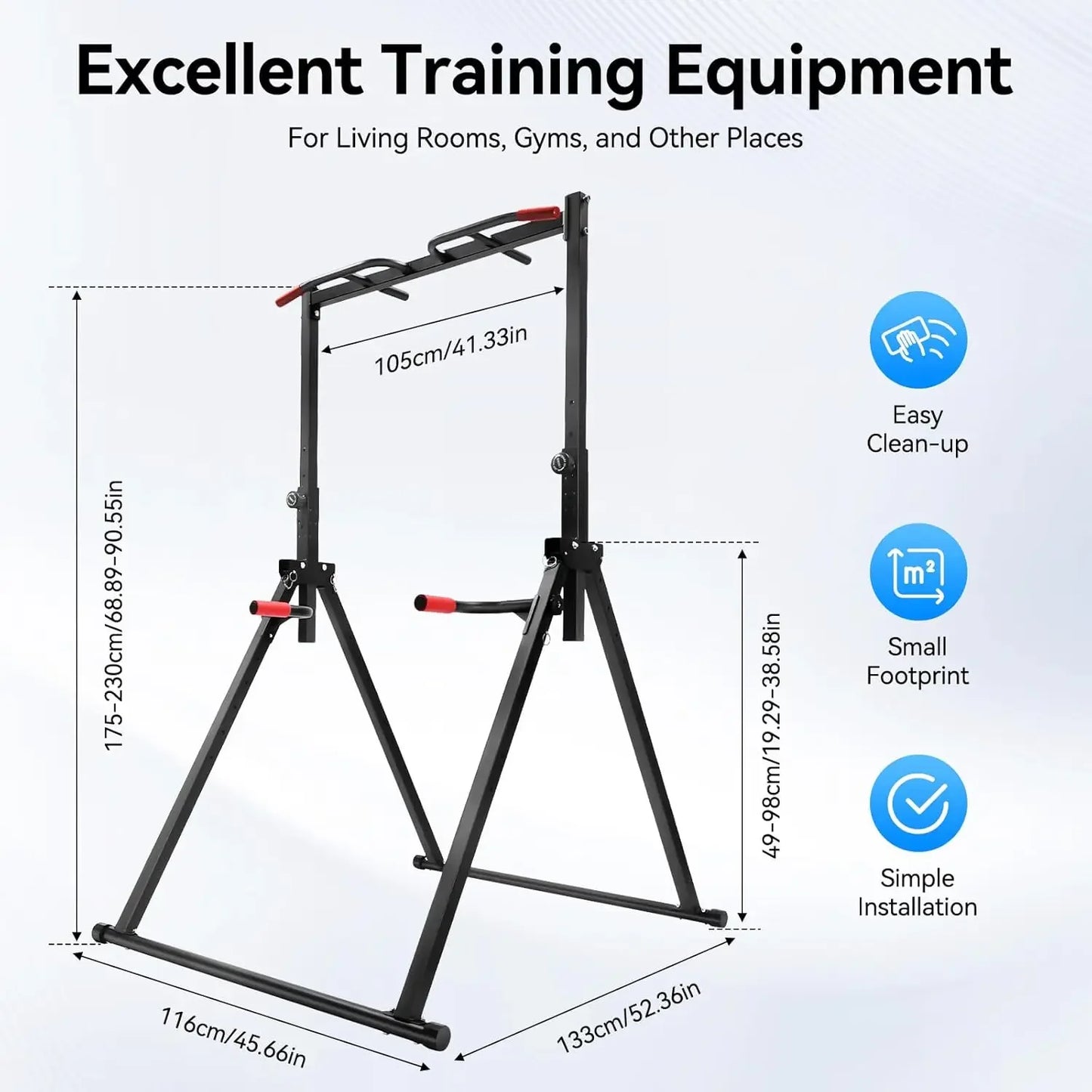 Foldable Power Tower Dip Station With Triangular Pull Up