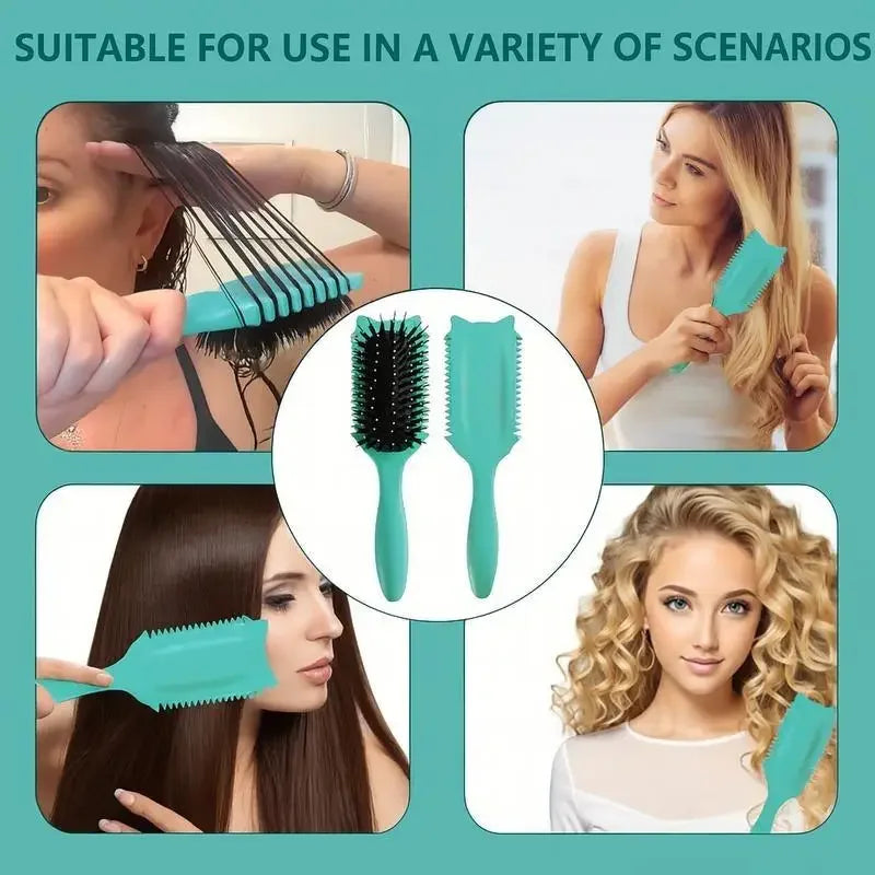 Wood Soft Bristle Curly Hair Shaping Styling Brush For Men Women