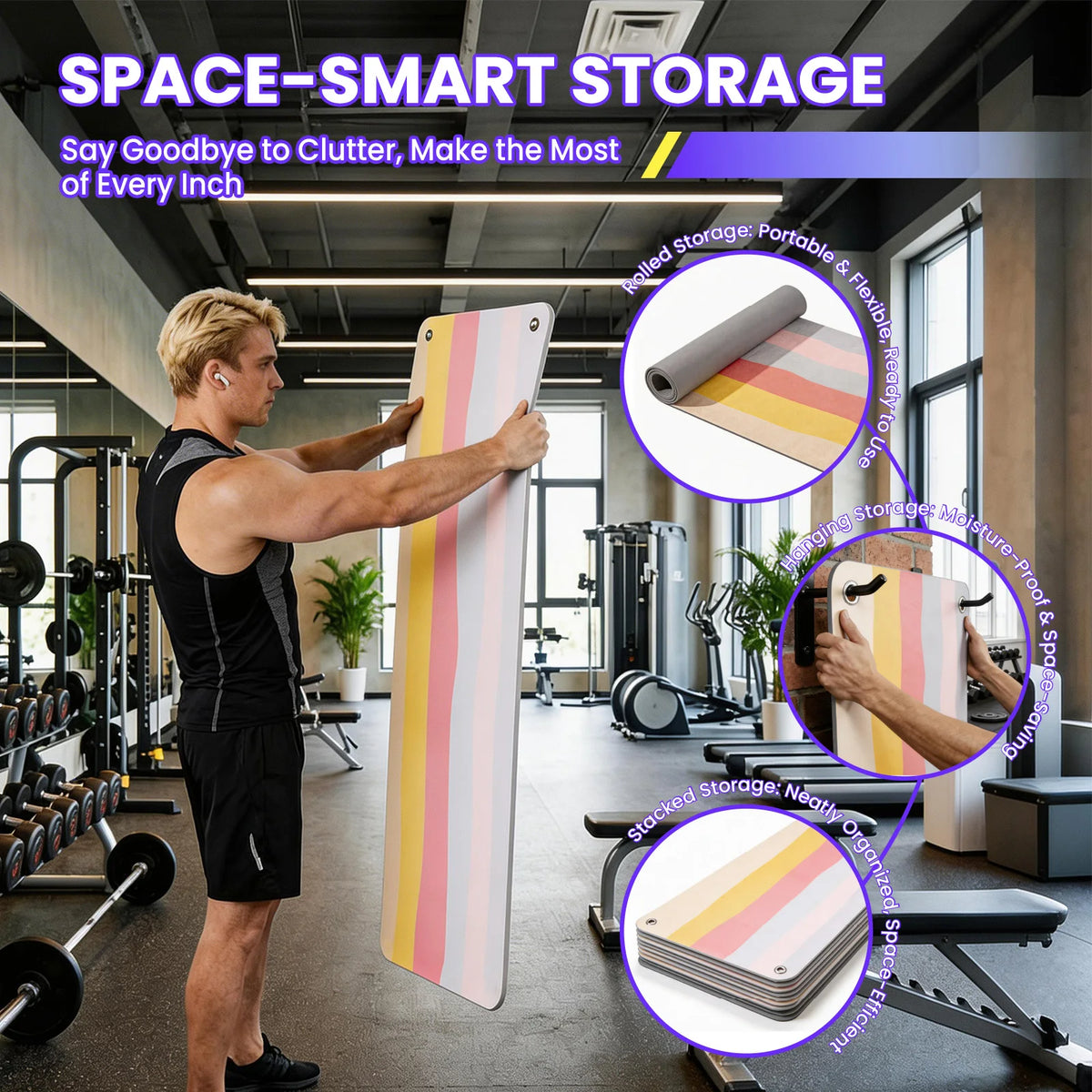 Hanging Foldable Fitness Exercise Mat For Yoga And Home Workouts