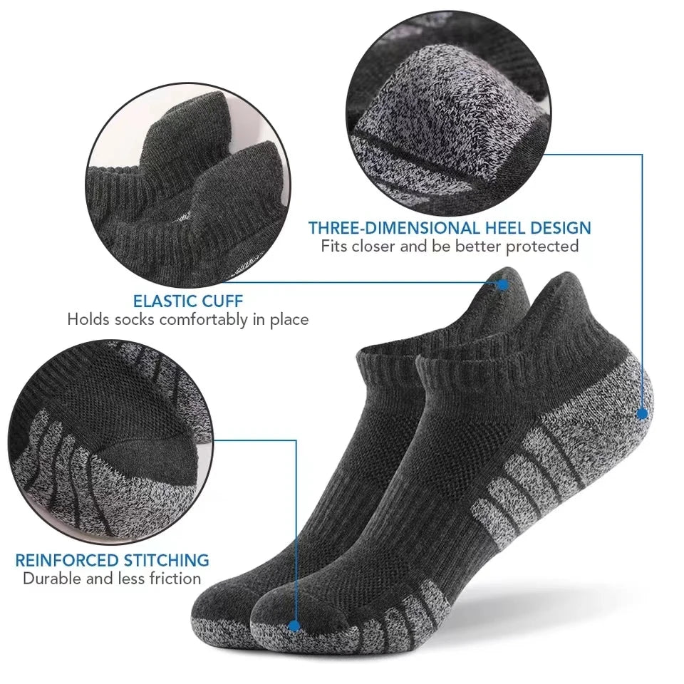 3 Pairs Ankle Running Socks For Men And Women Cotton
