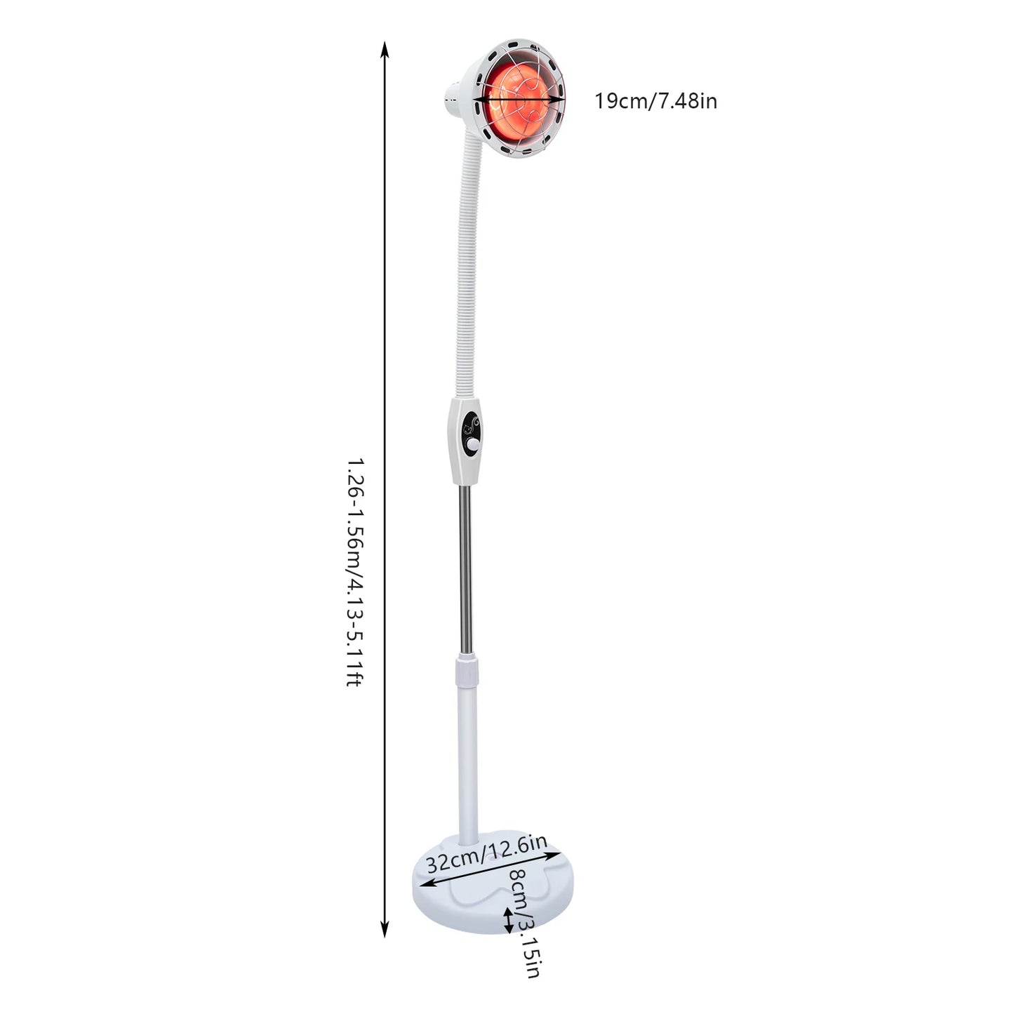 275W Adjustable Infrared Heat Lamp for Muscle Pain Relief Rotatable