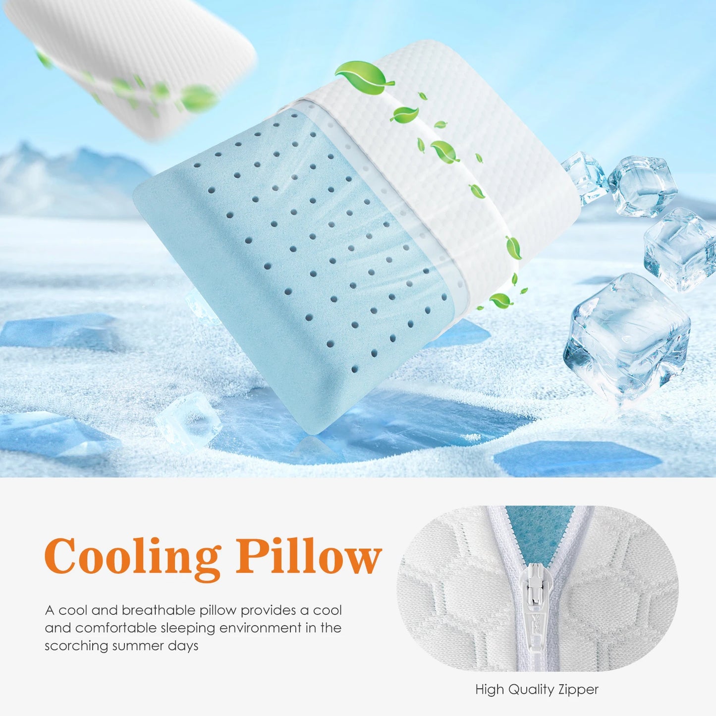 MCQ Memory Foam Neck Pillow With Ventilated Washable Cover