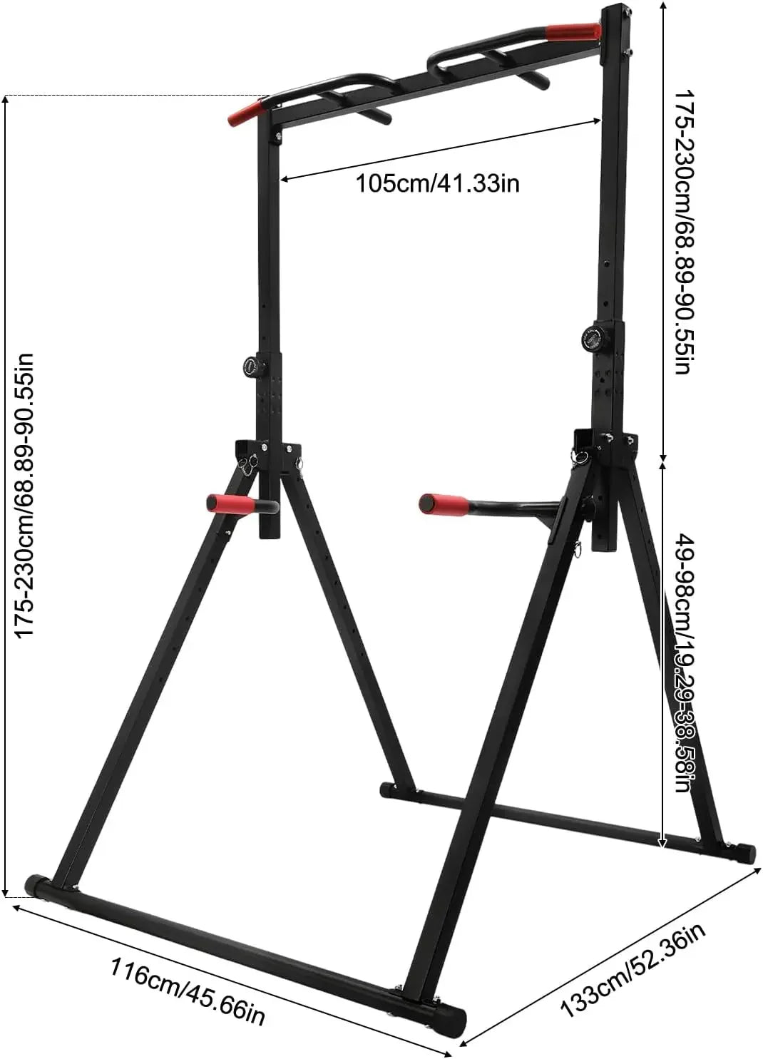 Foldable Power Tower Dip Station With Triangular Pull Up