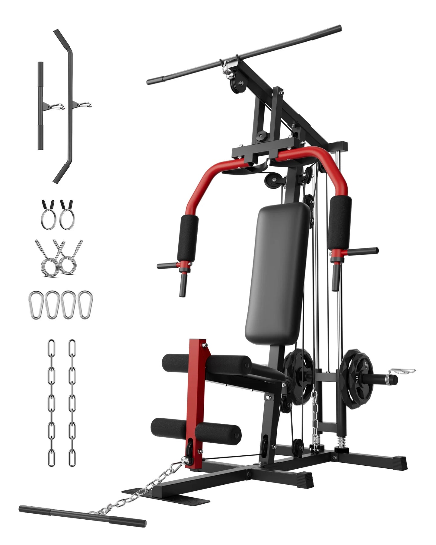 HiMISS 5 In 1 Gym Chest Press Lat Pulldown Machine