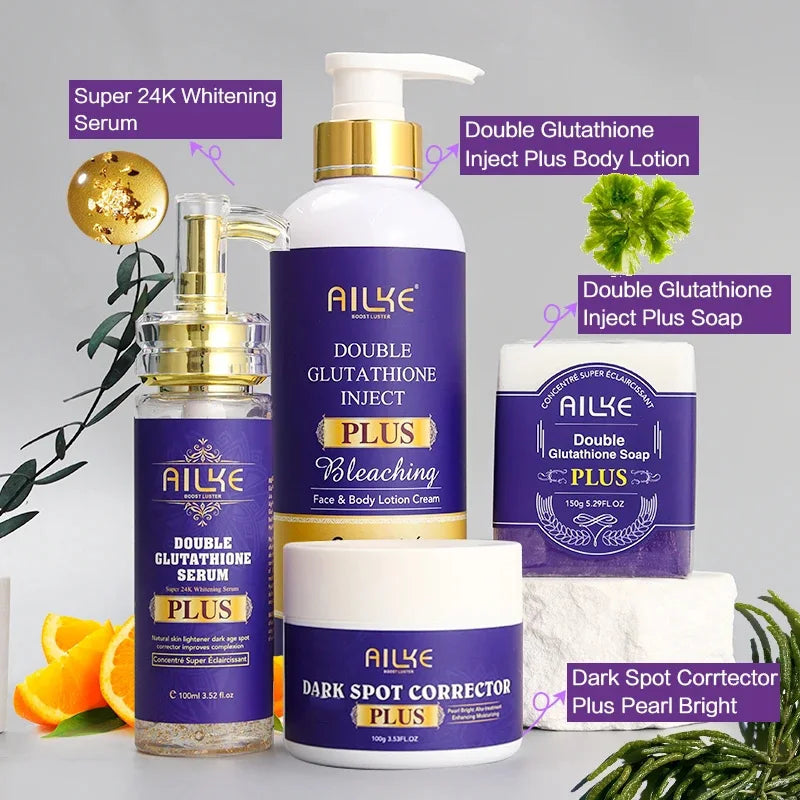 AILKE Glutathione Plus Whitening Skincare Set For Even Tone