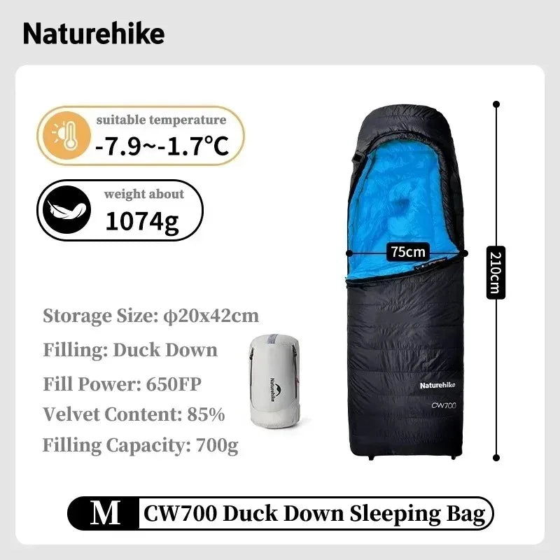 Naturehike CW700 Ultralight Down Sleeping Bag For Adults Outdoor Winter
