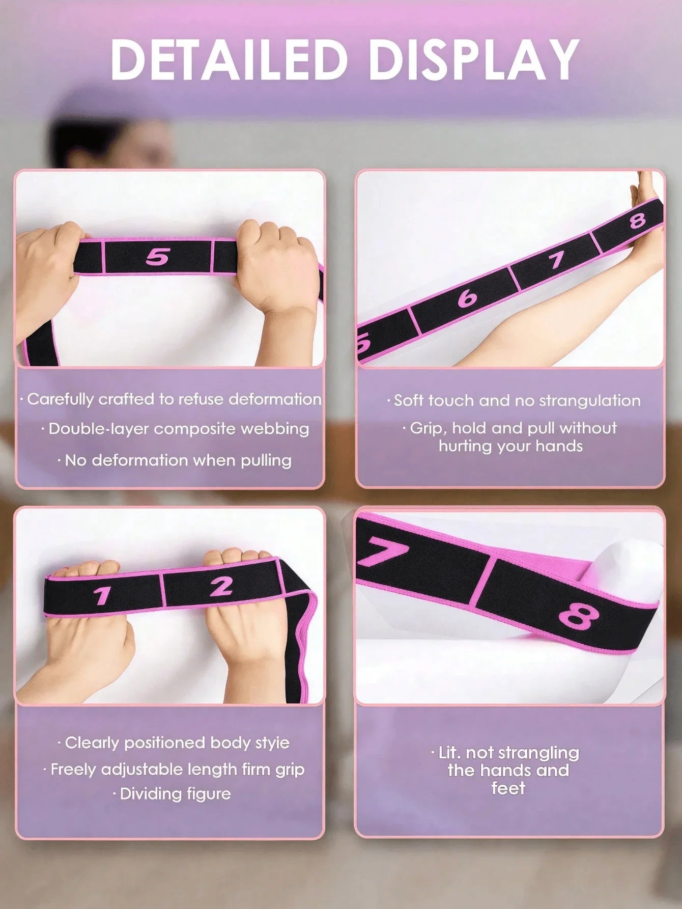 Multicolor Yoga Elastic Band For Fitness And Pilates