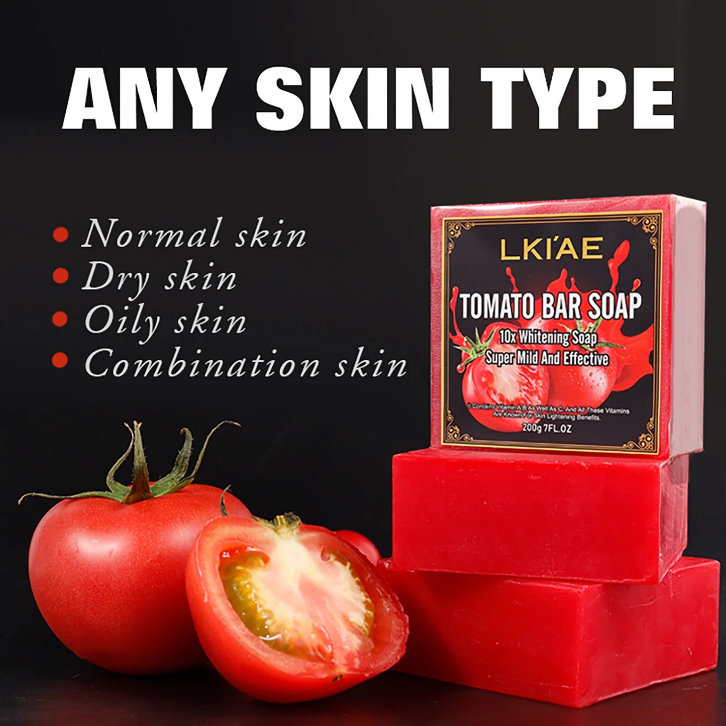 AILKE Natural Tomato Soap Bar Whitening For All Skin Types