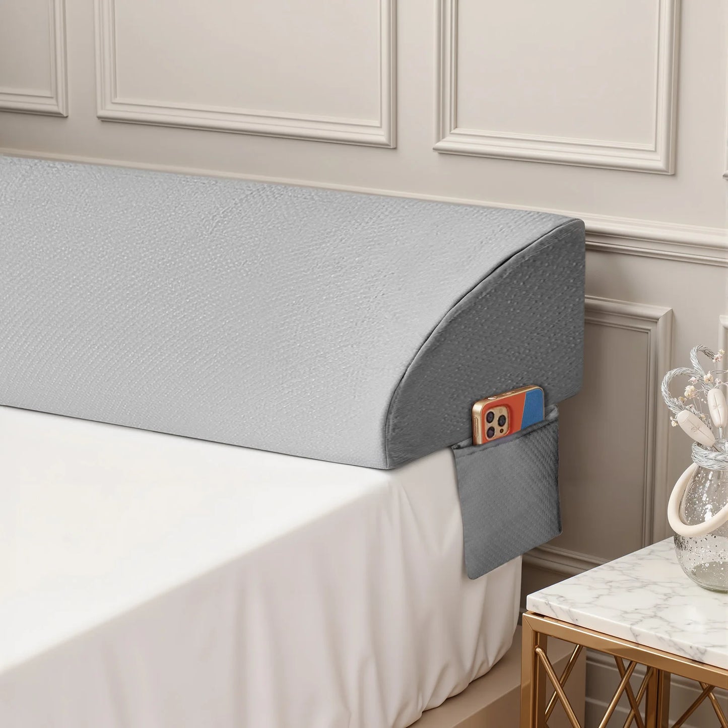 JHK Headboard Wedge Memory Foam Pillow With Removable Cover