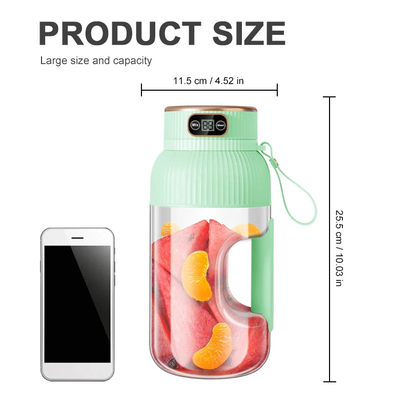 Portable USB Juicer Blender 1000ml For Smoothies Easy Clean
