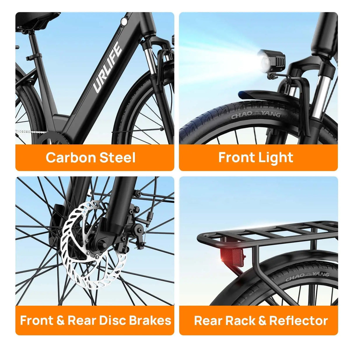 Urlife 750W Electric Commuter Bike With Removable Battery