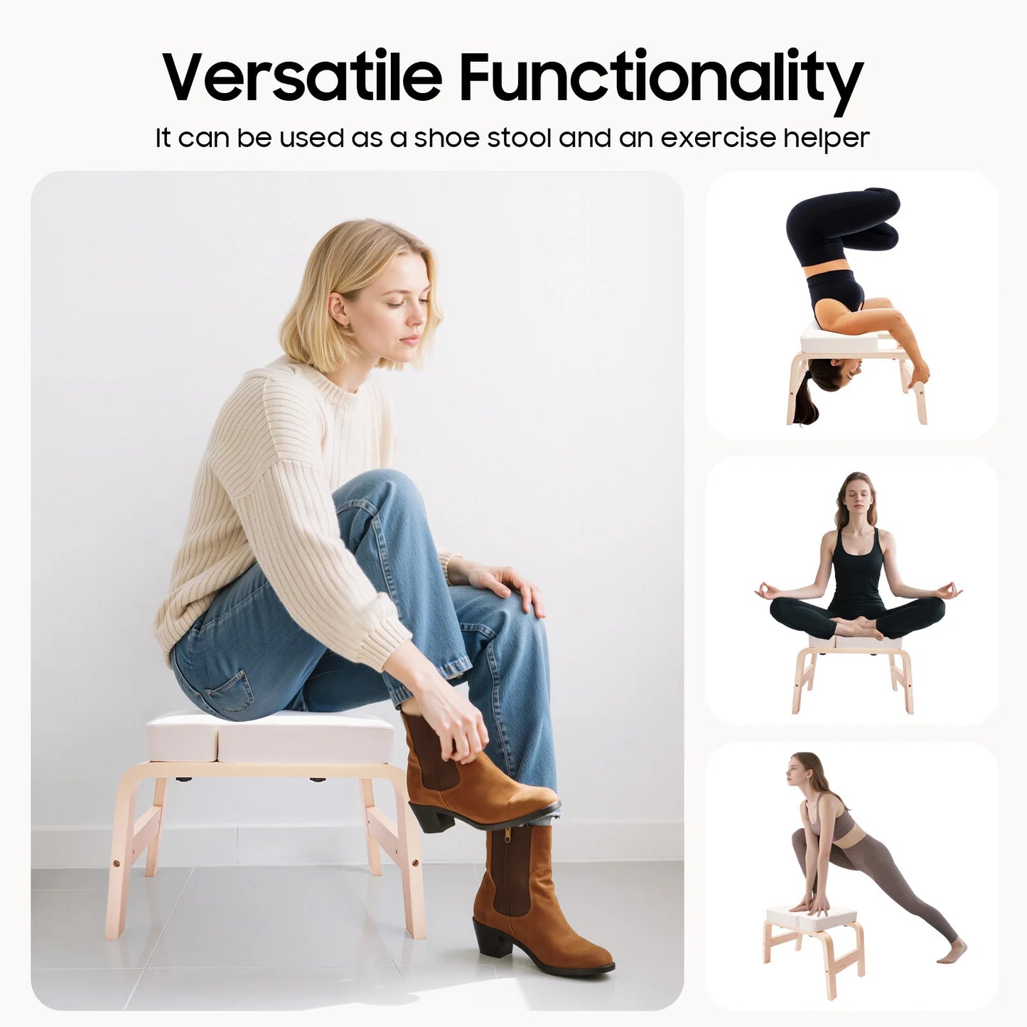 Yoga Headstand Bench Inversion Stool For Home Gym 440lbs Capacity